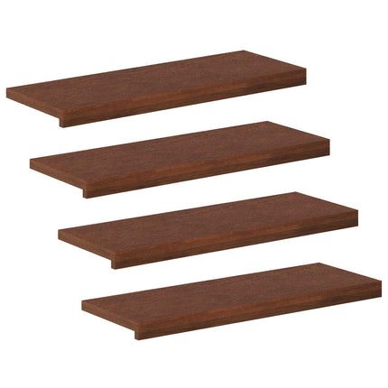 Trappe Tread 4 stk. 70 x 30 x 2 cm Mørk Brun Massivt Eg Træ