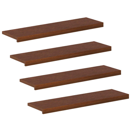 Trappe Tread 4 stk. 90 x 30 x 2 cm Mørk Brun Massivt Eg Træ