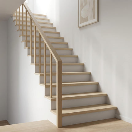 Trappe Tread 8 stk. 120 x 25 x 2 cm Hvid Massivt Eg Træ