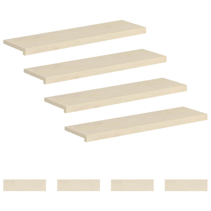 Trappe Tread 8 stk. 100 x 25 x 2 cm Hvid Massivt Eg Træ