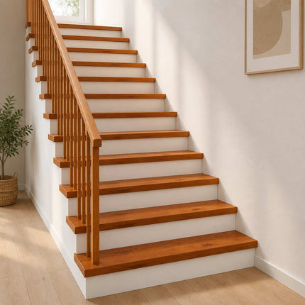 Trappe Tread 8 stk. 80 x 30 x 2 cm Brun Massivt Eg Træ