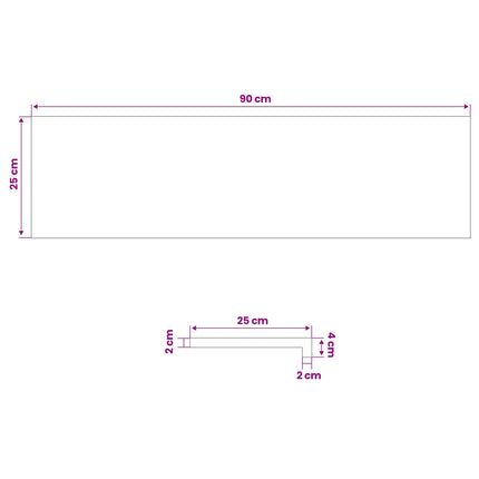 Trappe Tread 8 stk. 90 x 25 x 2 cm Brun Massivt Eg Træ