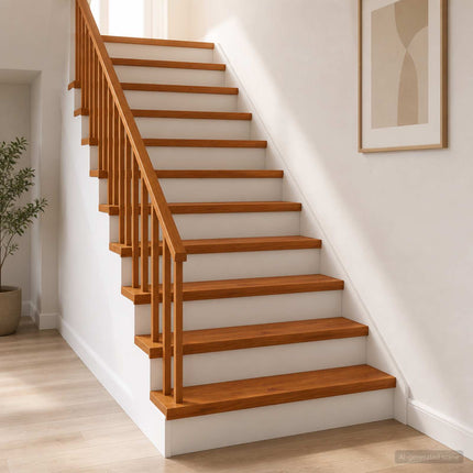 Trappe Tread 8 stk. 120 x 25 x 2 cm Brun Massivt Eg Træ