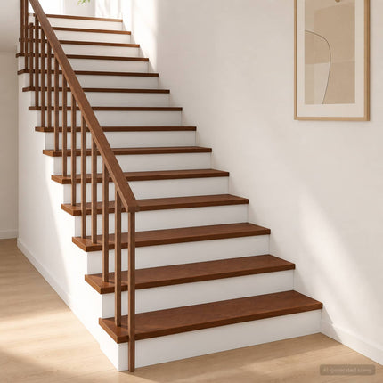 Trappe Tread 8 stk. 70 x 25 x 2 cm Mørk Brun Massivt Eg Træ