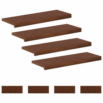 Trappe Tread 8 stk. 70 x 25 x 2 cm Mørk Brun Massivt Eg Træ