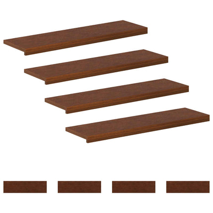 Trappe Tread 8 stk. 90 x 25 x 2 cm Mørk Brun Massivt Eg Træ