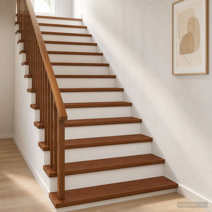 Trappe Tread 8 stk. 120 x 30 x 2 cm Mørk Brun Massivt Eg Træ