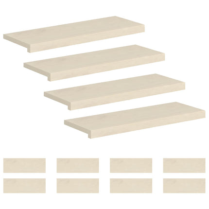 Trappe Tread 12 stk. 70 x 25 x 2 cm Hvid Massivt Eg Træ