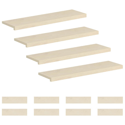Trappe Tread 12 stk. 90 x 25 x 2 cm Hvid Massivt Eg Træ