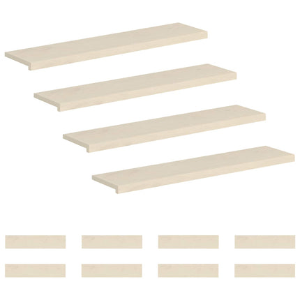 Trappe Tread 12 stk. 120 x 25 x 2 cm Hvid Massivt Eg Træ