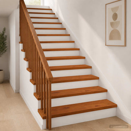 Trappe Tread 12 stk. 80 x 25 x 2 cm Brun Massivt Eg Træ