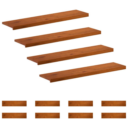 Trappe Tread 12 stk. 110 x 30 x 2 cm Brun Massivt Eg Træ