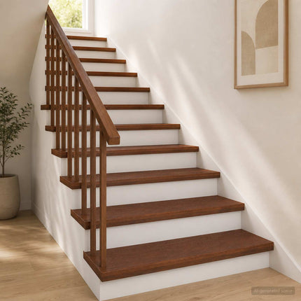 Trappe Tread 12 stk. 70 x 25 x 2 cm Mørk Brun Massivt Eg Træ