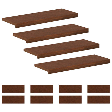 Trappe Tread 12 stk. 80 x 30 x 2 cm Mørk Brun Massivt Eg Træ