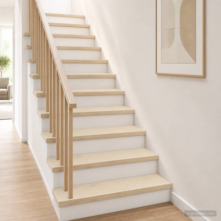 Trappe Tread 16 stk. 110 x 25 x 2 cm Hvid Massivt Eg Træ