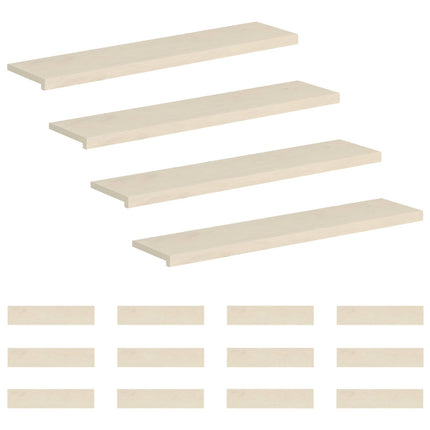 Trappe Tread 16 stk. 120 x 25 x 2 cm Hvid Massivt Eg Træ