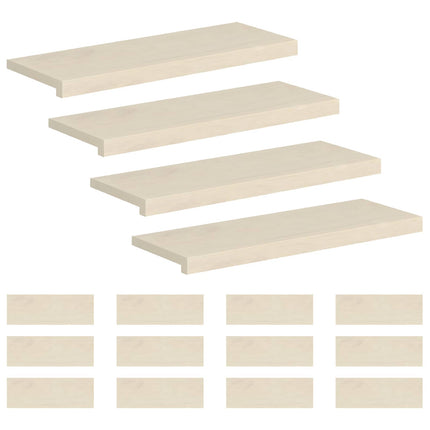 Trappe Tread 16 stk. 80 x 30 x 2 cm Hvid Massivt Eg Træ