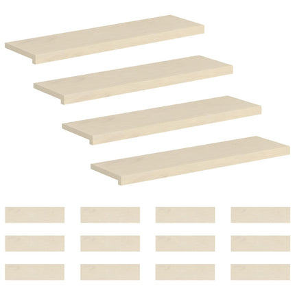 Trappe Tread 16 stk. 100 x 30 x 2 cm Hvid Massivt Eg Træ