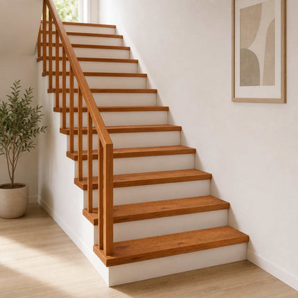 Trappe Tread 16 stk. 120 x 25 x 2 cm Brun Massivt Eg Træ