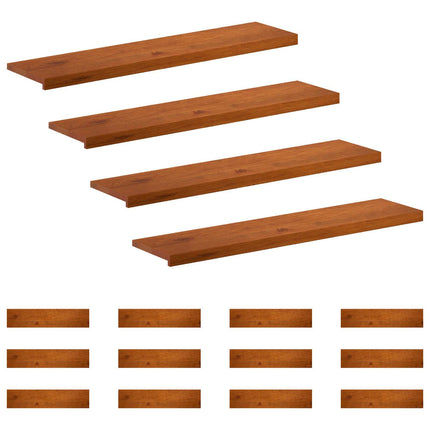 Trappe Tread 16 stk. 120 x 30 x 2 cm Brun Massivt Eg Træ