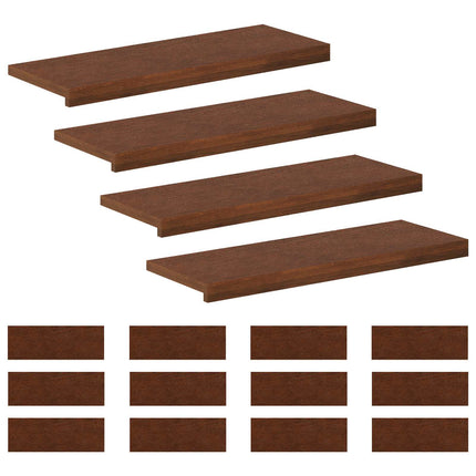 Trappe Tread 16 stk. 80 x 30 x 2 cm Mørk Brun Massivt Eg Træ