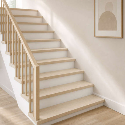 Trappe Tread 20 stk. 80 x 30 x 2 cm Hvid Massivt Eg Træ