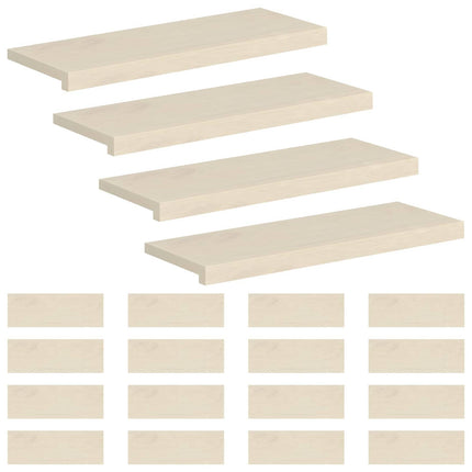 Trappe Tread 20 stk. 70 x 25 x 2 cm Hvid Massivt Eg Træ