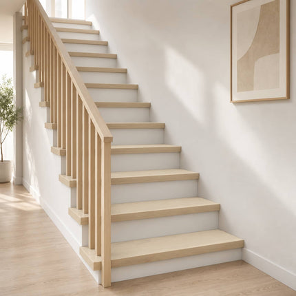 Trappe Tread 20 stk. 120 x 30 x 2 cm Hvid Massivt Eg Træ