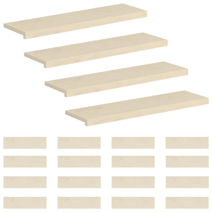 Trappe Tread 20 stk. 90 x 30 x 2 cm Hvid Massivt Eg Træ