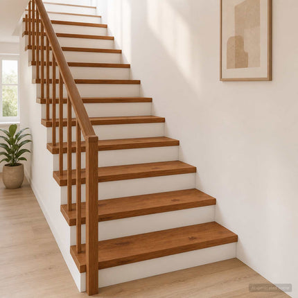 Trappe Tread 20 stk. 80 x 25 x 2 cm Brun Massivt Eg Træ