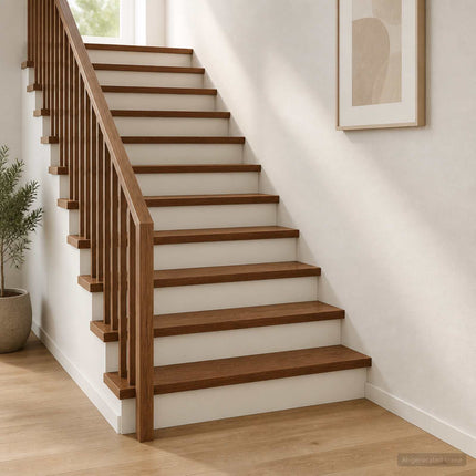 Trappe Tread 20 stk. 90 x 30 x 2 cm Mørk Brun Massivt Eg Træ