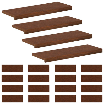 Trappe Tread 20 stk. 80 x 25 x 2 cm Mørk Brun Massivt Eg Træ