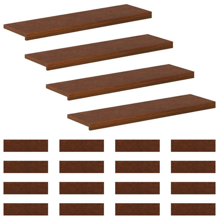 Trappe Tread 20 stk. 100 x 25 x 2 cm Mørk Brun Massivt Eg Træ