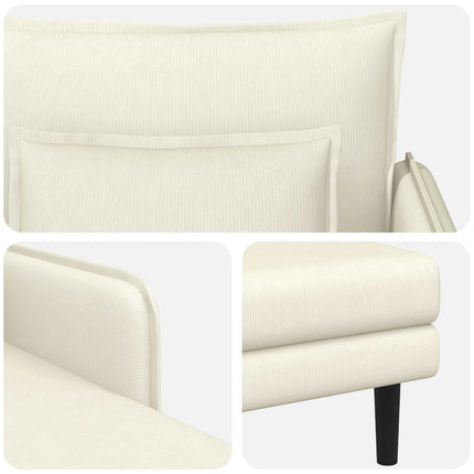 Overdimensioneret chaiselong Cremefarvet Corduroy stof