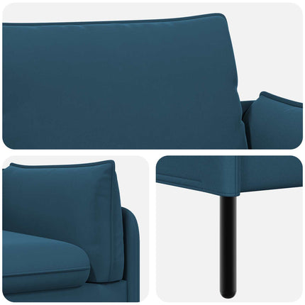 2-personers sofa 2-personers Blå 188 x 81 x 89 cm Fløjl