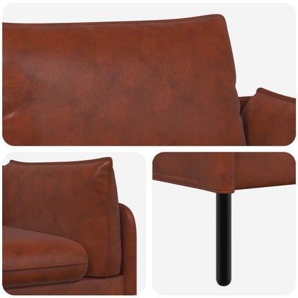 2-personers sofa Skinnende Brun 188 x 81 x 89 cm Kunstlæder