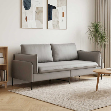 3-personers sofa Lysegrå 222 x 81 x 89 cm Fløjl