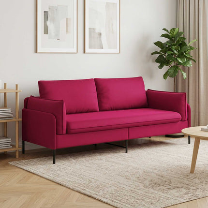 3-personers sofa 3-personers Vinrød 222 x 81 x 89 cm Fløjl