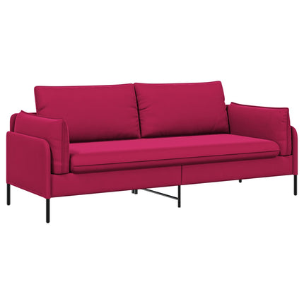3-personers sofa 3-personers Vinrød 222 x 81 x 89 cm Fløjl