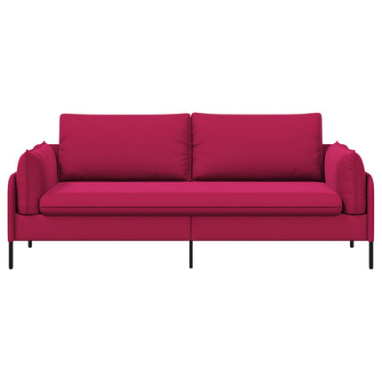 3-personers sofa 3-personers Vinrød 222 x 81 x 89 cm Fløjl