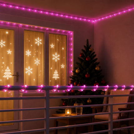 LED-lysslange til jul 1200 LED'er Pink 50 m