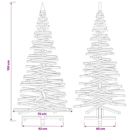 Træ juletræ KOTKA 150 cm Massivt fyrretræ Mørkebrun Finish