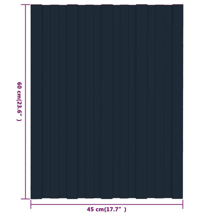 Tagpanel 36 pcs Antracit 60 x 45 cm Galvaniseret stål