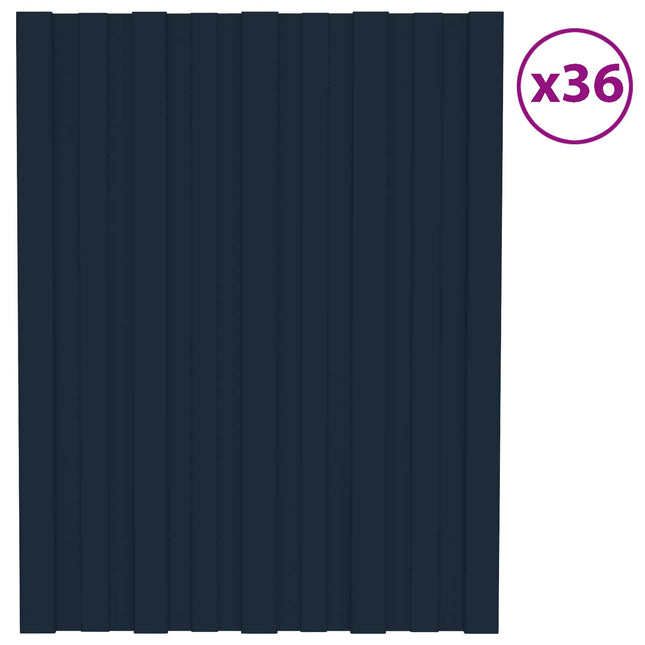 Tagpanel 36 pcs Antracit 60 x 45 cm Galvaniseret stål