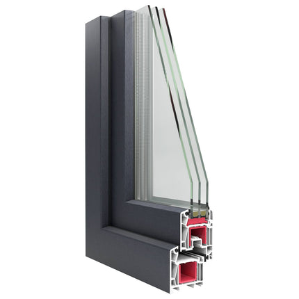 Kældervindue RISOR 80 x 40 cm PVC og glas Antracit