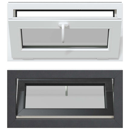 Kældervindue RISOR 80 x 40 cm PVC og glas Antracit