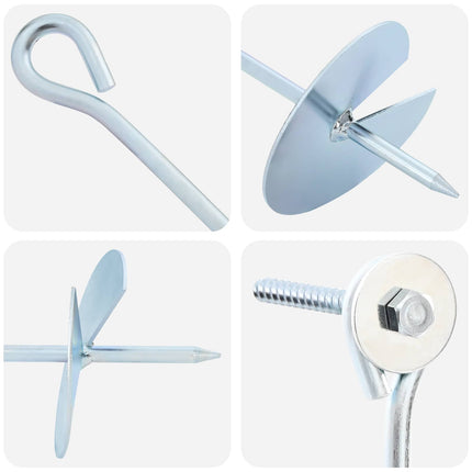 Jordanker 4 pcs Sølv Ø10 x 30 cm Galvaniseret metal