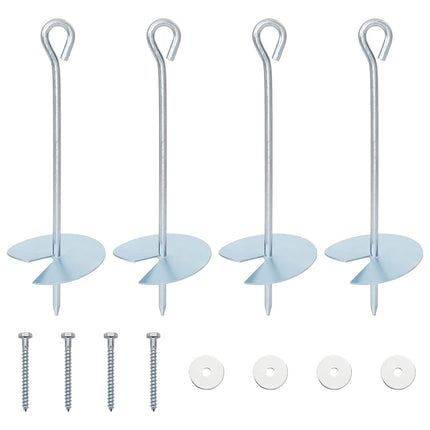 Jordanker 4 pcs Sølv Ø10 x 30 cm Galvaniseret metal
