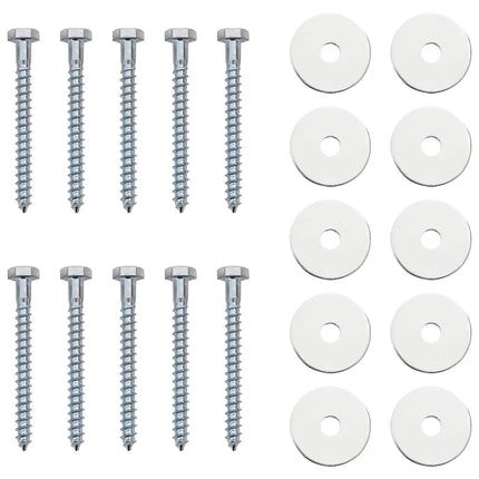 Jordanker 10 pcs Sølv Ø10 x 50 cm Galvaniseret metal