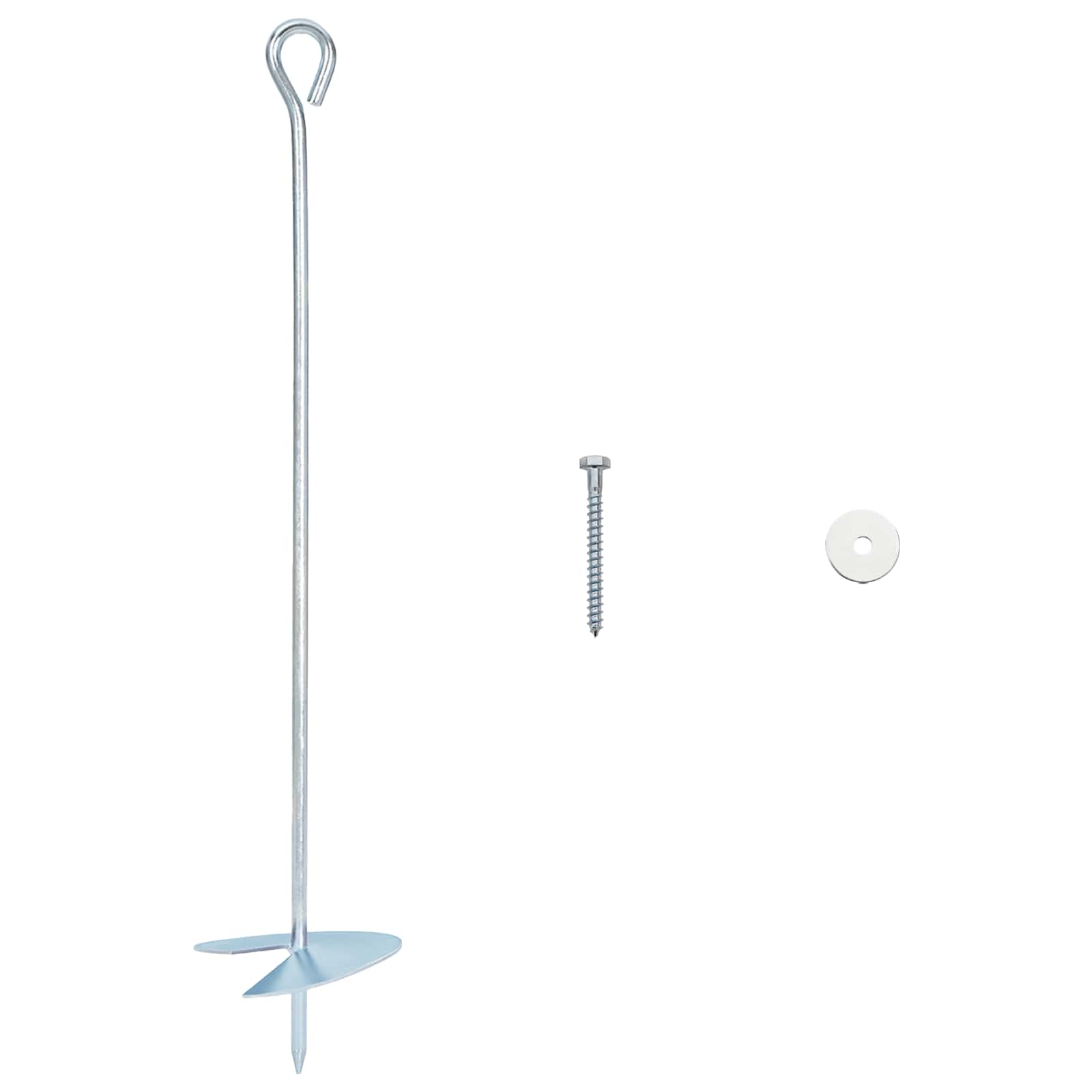 Jordanker 10 pcs Sølv Ø10 x 50 cm Galvaniseret metal